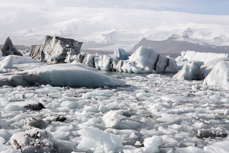 s glaciers at the famous Glacier Lagoon. Beautiful cold landscap