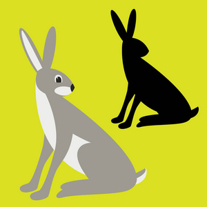 动画片兔子向量例证扁平样式配置文件
