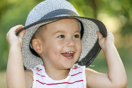 s smile, outdoors in summer