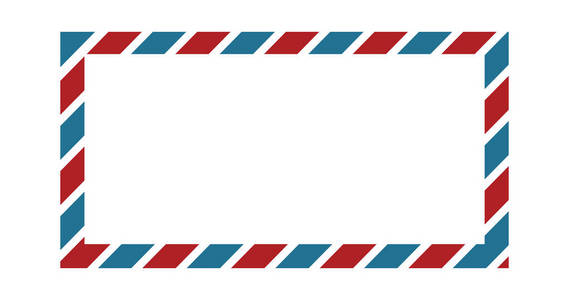 经典的信封边框与红色和蓝色的贺卡设计壁纸边框背景框架或婚礼邀请.