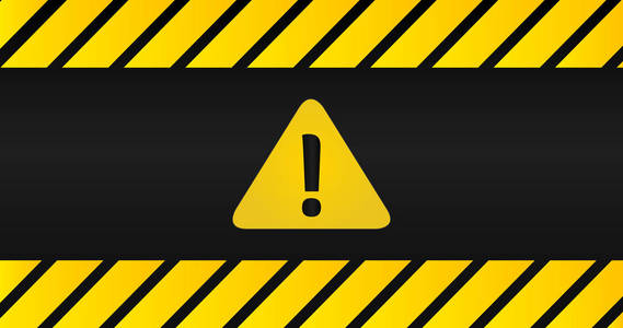 带有感叹号的三角形. 设计横幅海报或招牌的注意图标. 危险警告照片