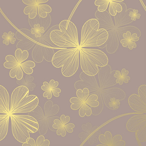 优雅的金色图案与手绘装饰幸运剪贴画设计元素.