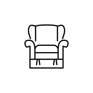  white vector illustration of comfortable recliner armchair with