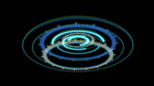 三维渲染未来圆用户界面hud设计图