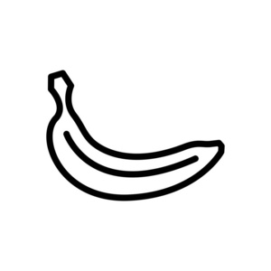 香蕉平面图标孤立的白色背景矢量插图