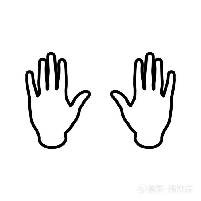 人类双手平面图标孤立的白色背景矢量插图插画-正版商用图片140da9-摄