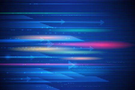 高速运动和运动模糊在深蓝色背景上. 未来主义的高科技技术概念.照片