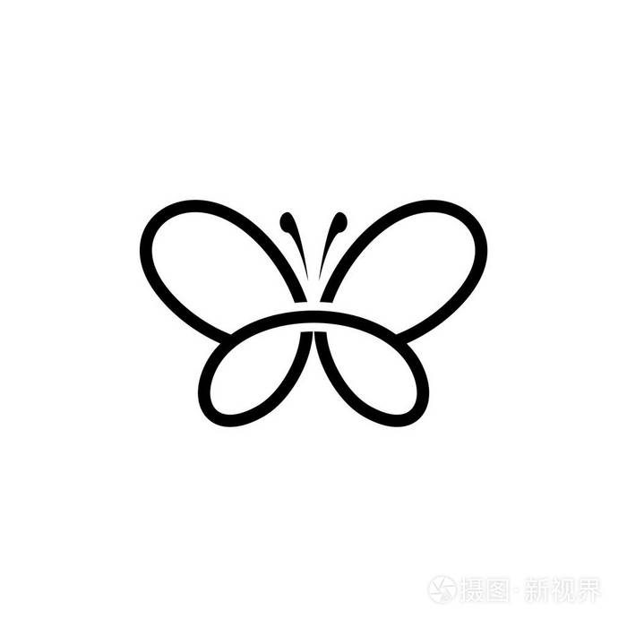 蝴蝶图标矢量标志模板