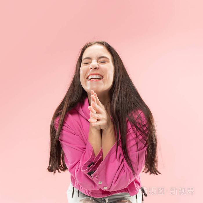 胜利喜悦的概念. 人类面部情绪的概念. 时