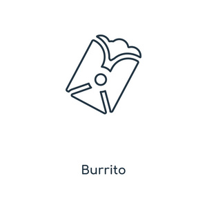 墨西哥卷图标在时尚的设计风格。 玉米饼图标隔离在白色背景上。 玉米饼矢量图标简单和现代平面符号的网站移动标志应用程序UI。 玉米