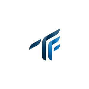 象征tf几何字母表图标矢量标志模板.