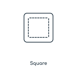 时尚设计风格的方形图标。 白色背景上隔离的方形图标。 方形矢量图标简单和现代平面符号的网站移动标志应用程序UI。 方形图标矢量插