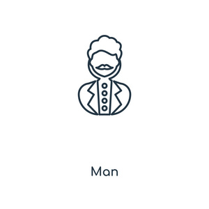 时尚设计风格的男人图标。人图标孤立在白色背景上。人类矢量图标简单和现代平面符号的网站，移动，标志，应用程序，UI。人图标矢量插图