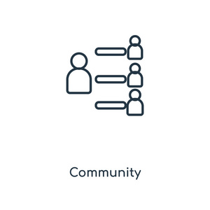 时尚设计风格的社区图标。社区图标孤立在白色背景上。社区矢量图标简单和现代平面符号的网站，移动，标志，应用程序，UI。社区图标矢量