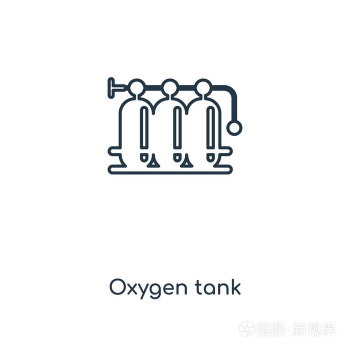 氧气罐图标隔离在白色背景上.