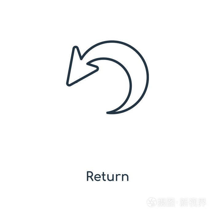 返回矢量图标简单和现代平面符号的网站,移动,标志,应用程序,ui.