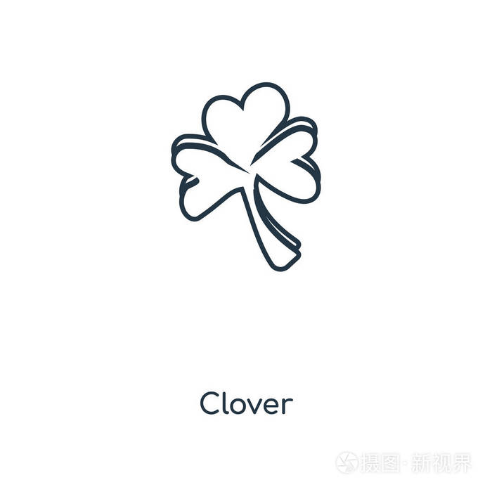 三叶草图标隔离在白色背景上.