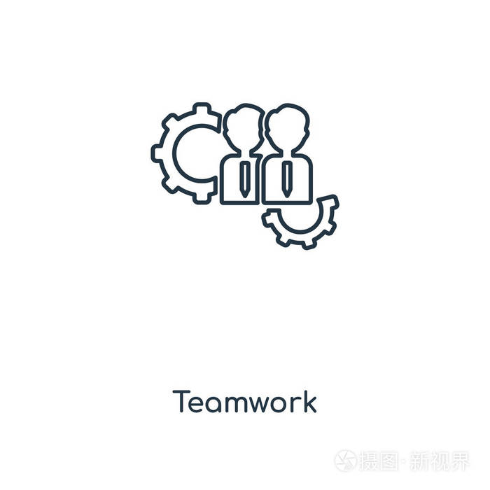 时尚设计风格的团队合作图标团队图标孤立在白色背景上团队矢量图标