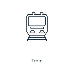 时尚设计风格的火车图标。列车图标隔离在白色背景上。列车矢量图标简单现代平面符号为网站，移动，标志，应用程序，UI。列车图标矢量插