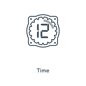 时尚设计风格的时间图标。 时间图标隔离在白色背景上。 时间矢量图标简单和现代平面符号的网站移动标志应用程序UI。 时间图标矢量插