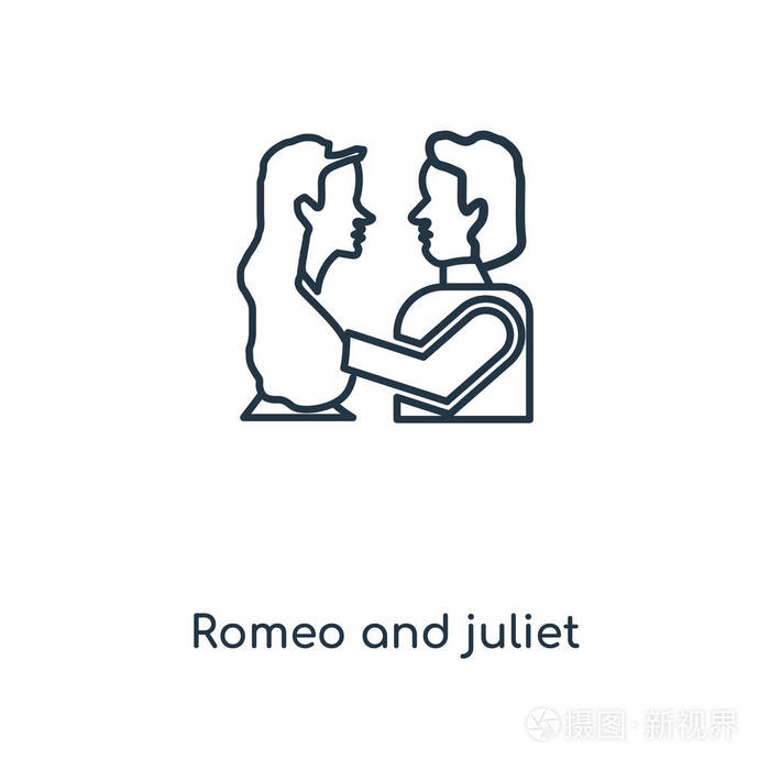 罗密欧和朱丽叶矢量图标简单和现代平面符号的网站移动标