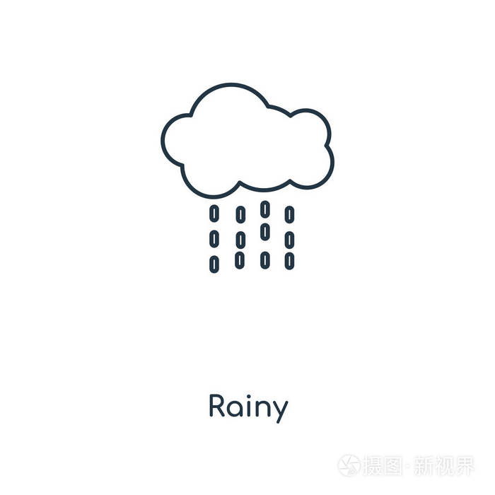 雨天矢量图标简单和现代平面符号的网站移动标志应用程序ui