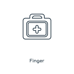 手指图标在时尚的设计风格。 手指图标隔离在白色背景上。 手指矢量图标简单和现代平面符号的网站移动标志应用程序UI。 手指图标矢量