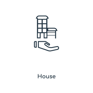 时尚设计风格的房屋图标。 房子图标孤立在白色背景上。 家庭矢量图标简单和现代平面符号的网站移动标志应用程序UI。 房屋图标矢量插