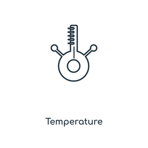 时尚设计风格的温度图标。 在白色背景上隔离的温度图标。 温度矢量图标简单和现代平面符号的网站移动标志应用程序UI。 温度图标矢量