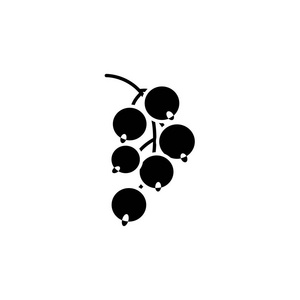  white vector illustration of red or black current. Flat icon of