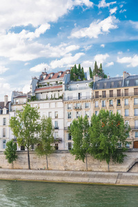 Orleans, typical facades and quays in spring 