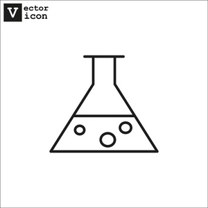 化学烧瓶简单网页图标轮廓矢量图