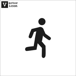 简单的网页图标与跑步男子
