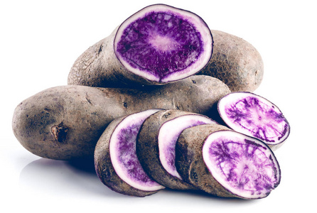紫紫薯紫薯与白薯分离照片