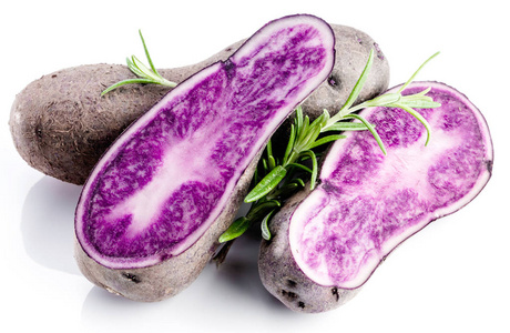 紫紫薯紫薯与白薯分离照片