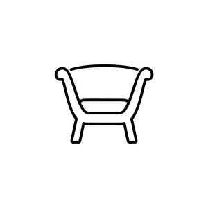  white vector illustration of comfortable wooden armchair with h