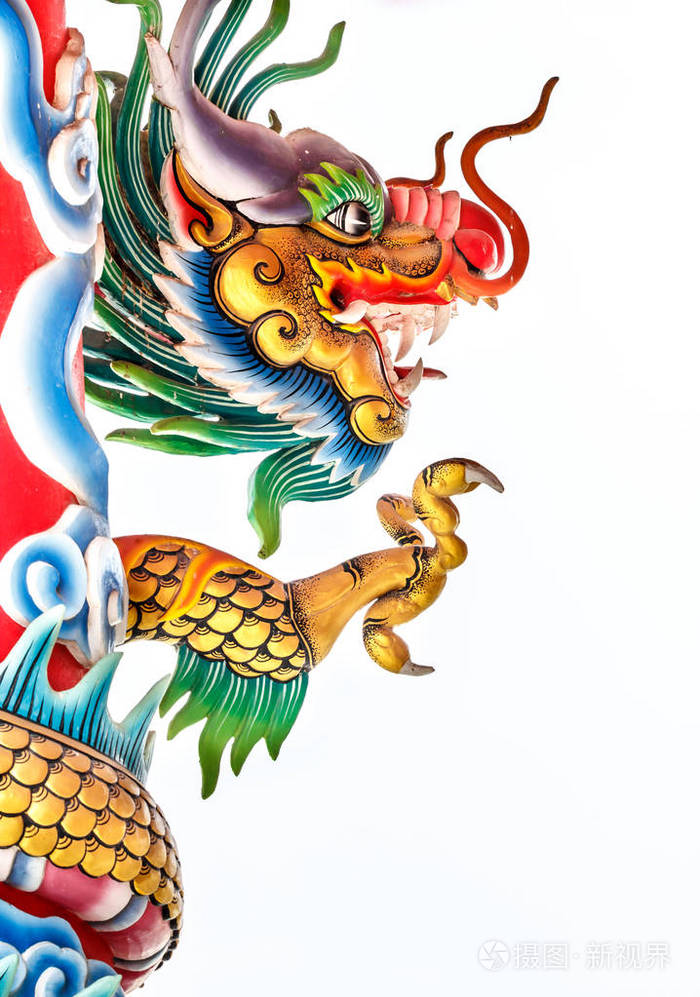 白色背景上的龙像很漂亮