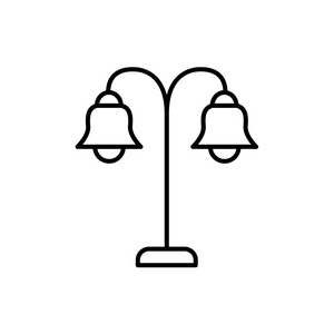 灯泡icon white vector illustration of two bulb table lamp.