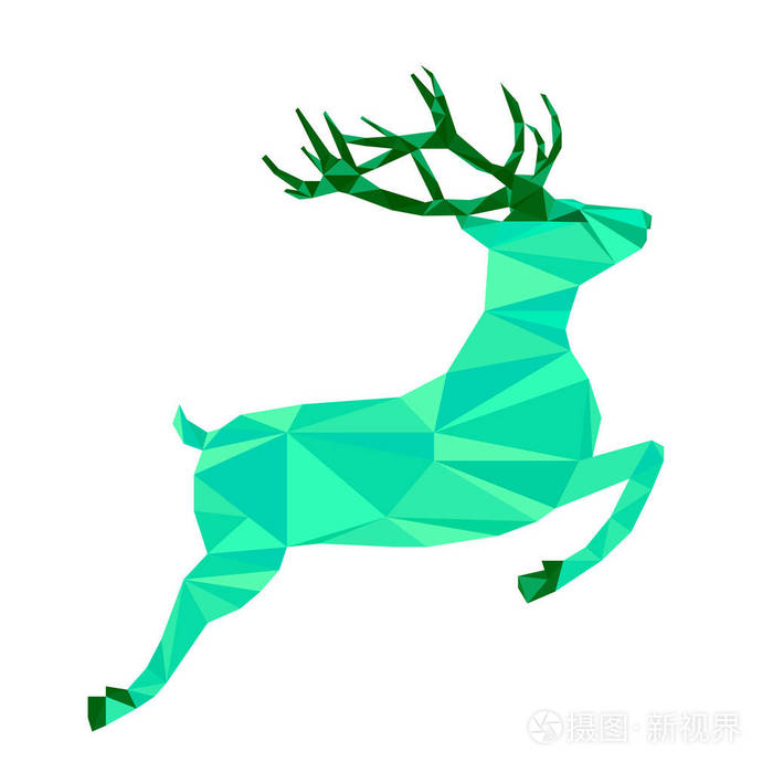 抽象多角几何鹿三角形低聚动物自然野生动物主题设计卡邀请横幅海报