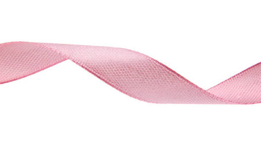 白色背景上隔离的粉红色丝带