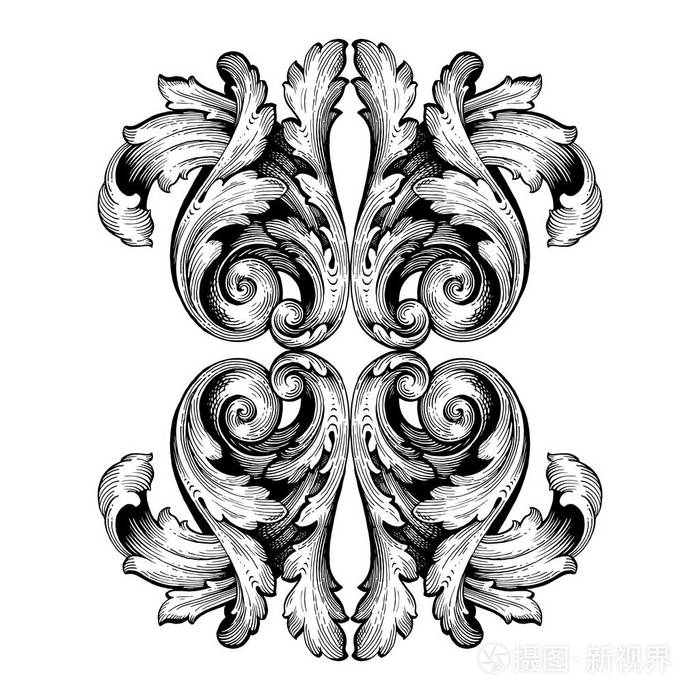 矢量巴洛克式的复古元素设计