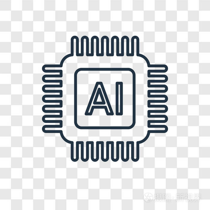 人工智能概念向量线性图标隔离在透明背景上,人工智能概念透明概念