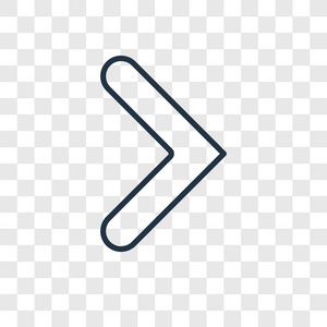 在透明背景上隔离的右箭头图标.