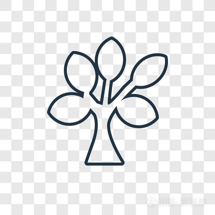 时尚设计风格的树图标树图标隔离在透明背景上树向量图标简单现代平面