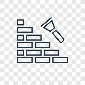 砖墙图标在时尚的设计风格。砖墙图标隔离在透明背景上。砖墙矢量图标简单现代平面符号为网站，移动，标志，应用程序，UI。砖墙图标矢量