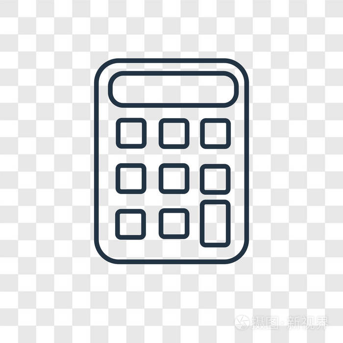 计算器图标在时尚的设计风格计算器图标隔离在透明背景上计算器矢量