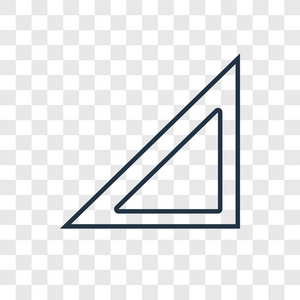 透明背景上隔离的直角三角形图标.