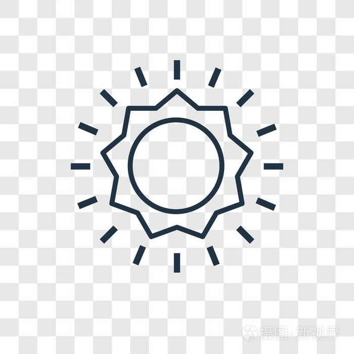 太阳图标隔离在透明背景上.