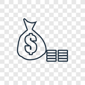 时尚设计风格的金钱图标。 货币图标隔离在透明背景上。 金钱矢量图标简单和现代平面符号的网站移动标志应用程序UI。 货币图标矢量插