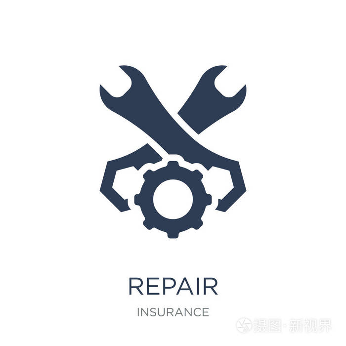 时尚的平面矢量修复图标在白色背景上,从保险收集矢量插图可以用于